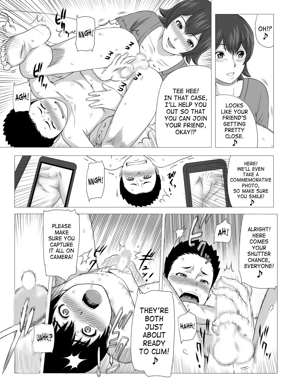 [Yoshiura Kazuya] Kimi no Chinchin Shame rasete Densha Strip Hen | Let us take photos of your dick Fhentai - Page 19