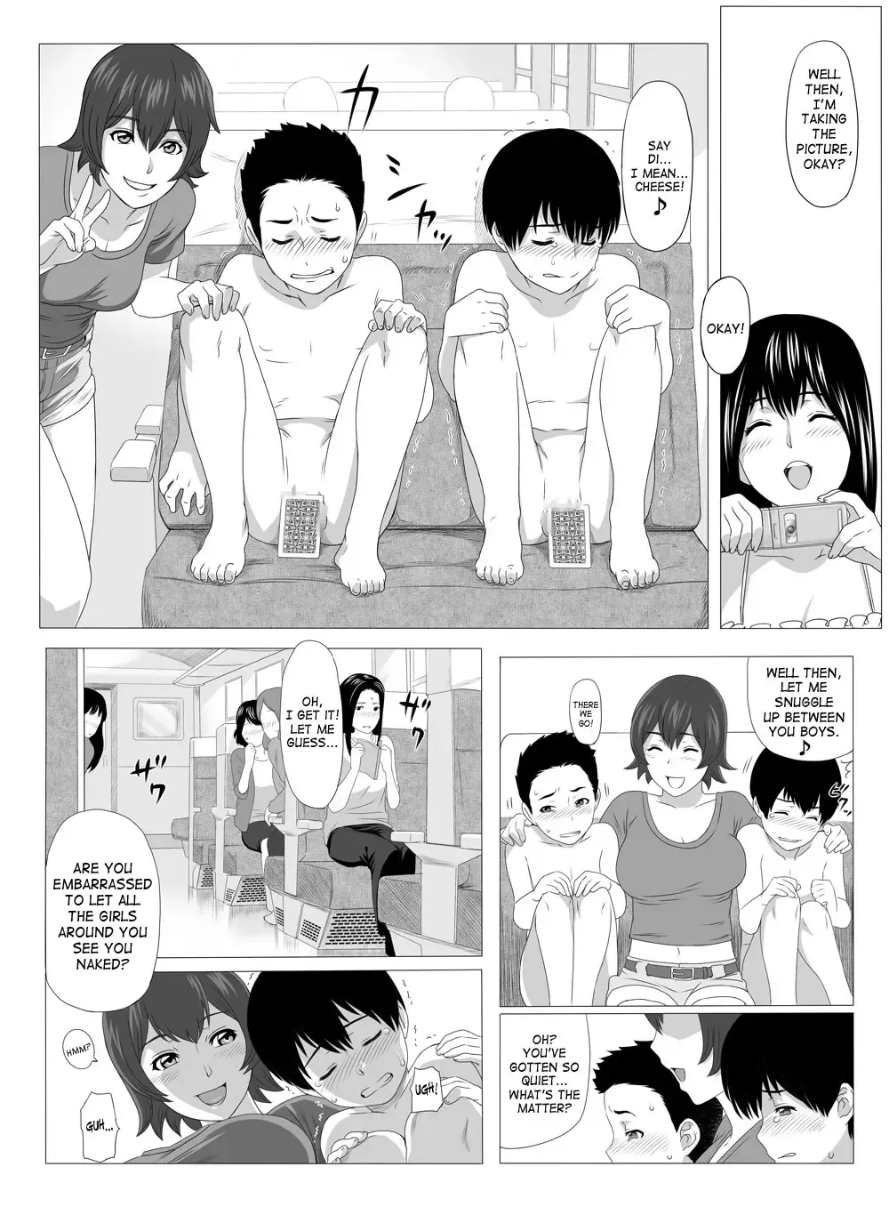 [Yoshiura Kazuya] Kimi no Chinchin Shame rasete Densha Strip Hen | Let us take photos of your dick Fhentai - Page 5