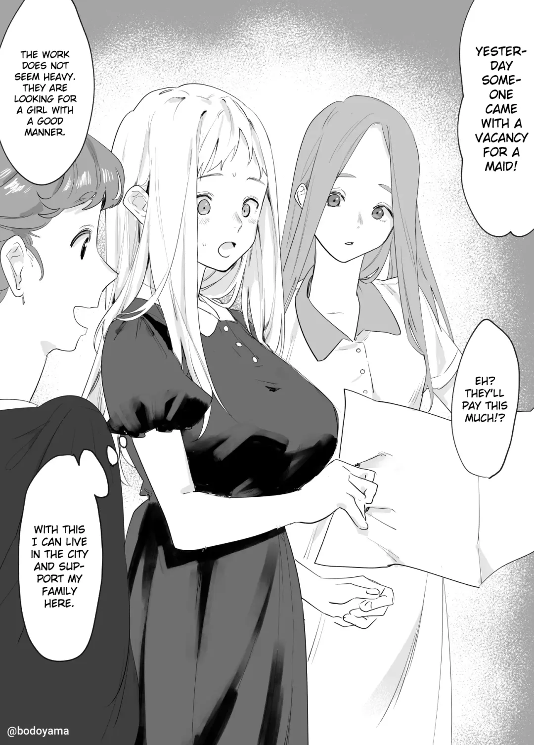 [Bodoyama] A story about a country girl who dreams of living in the city and starts working as a maid, but trapped by a feudal lord instead. Fhentai - Page 1
