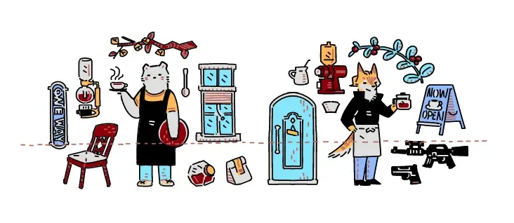 Wolf & Bear & Cafe // Fox & Tiger & Cup Noodles Fhentai - Page 40