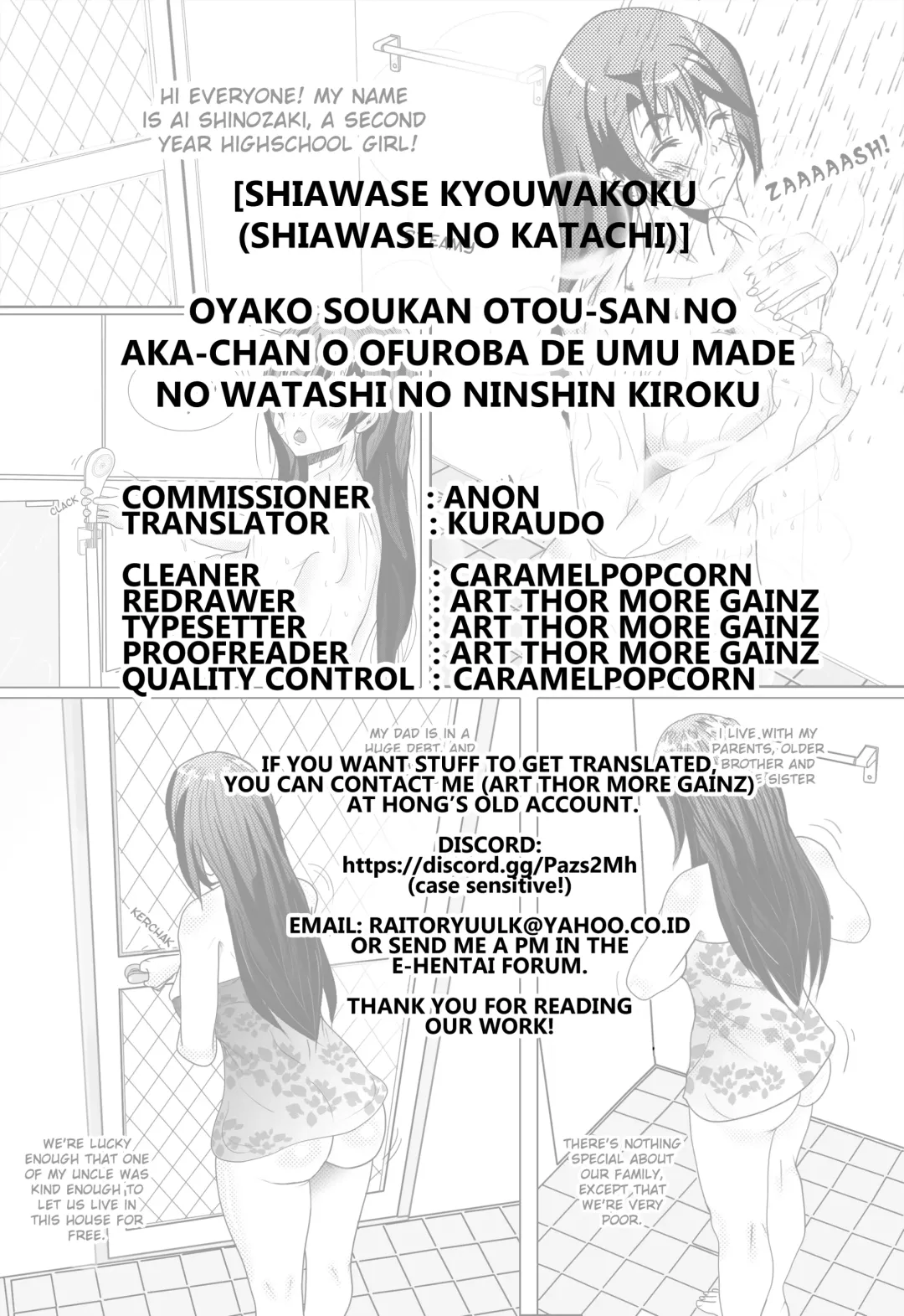 [Shiawase No Katachi] Oyako Soukan Otou-san no Aka-chan o Ofuroba de Umu made no Watashi no Ninshin Kiroku Fhentai - Page 41