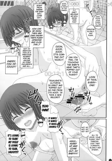 [Shiawase No Katachi] Oyako Soukan Otou-san no Aka-chan o Ofuroba de Umu made no Watashi no Ninshin Kiroku Fhentai - Page 24