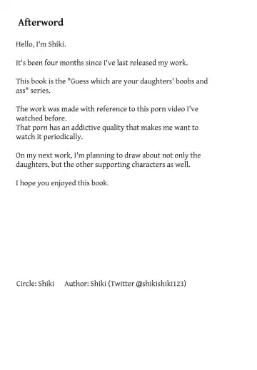 [Shiki] Kyonyuu JK o Tasuketakereba Musume no Hadaka Atete mite | Guess Which One's Your Naked Busty JK Daughter Or Else! Fhentai - Page 45