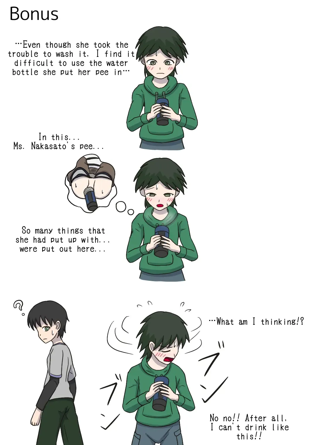 [Naganine] Shuugakuryokou no Bus no Naka de -Suitou to Bansoukou- | In the school trip bus -Water bottle and band-aid- Fhentai - Page 50