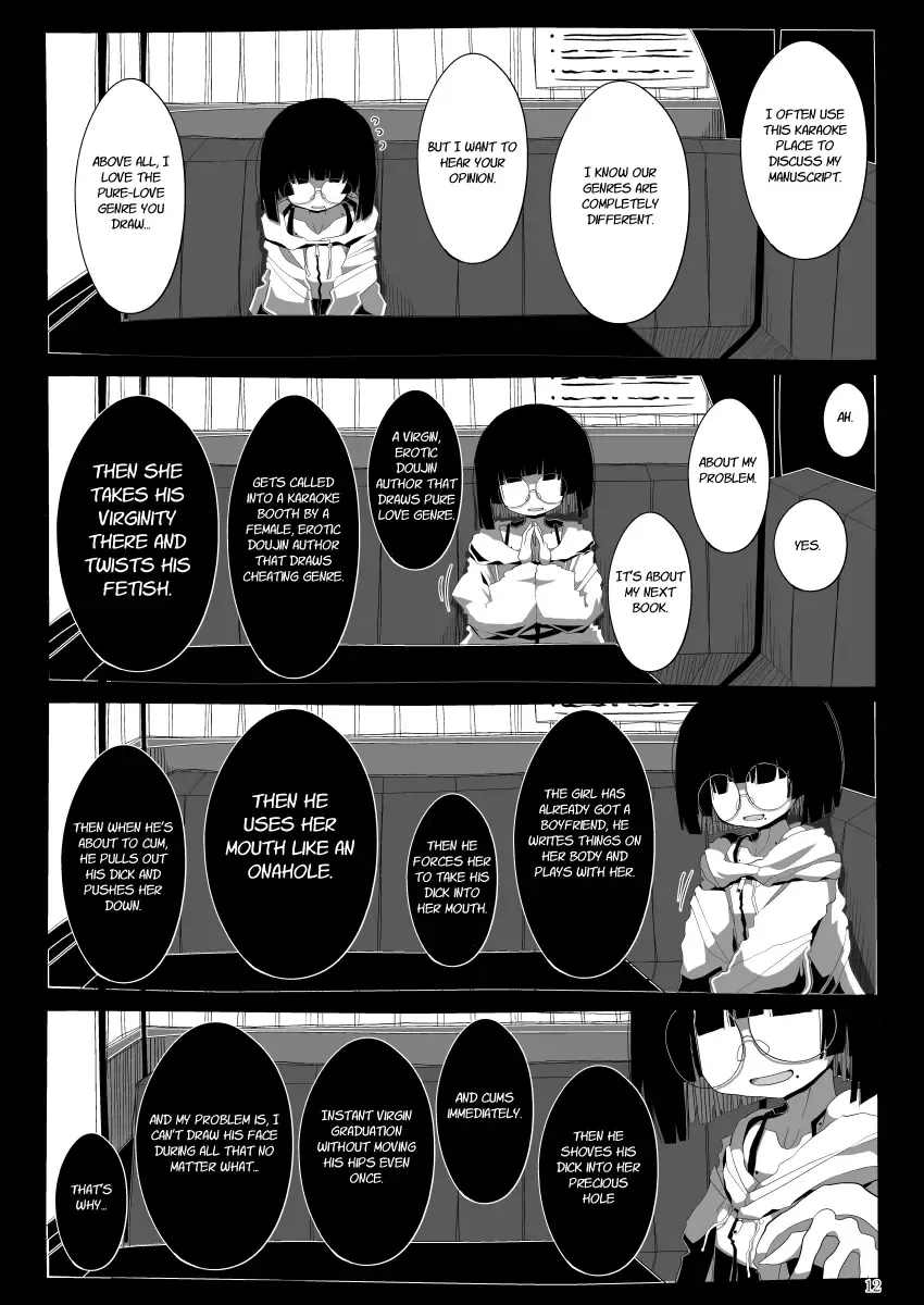 [Kaeruyama Yoshitaka] Jimi de Otonashisou ni Miete Doutei o Taberu no ga Shumi no Warui Onna no Ko Doujin Sakka-chan ni Seiheki o Dame ni Sareru Douteikuntachi no Hanashi Fhentai - Page 11