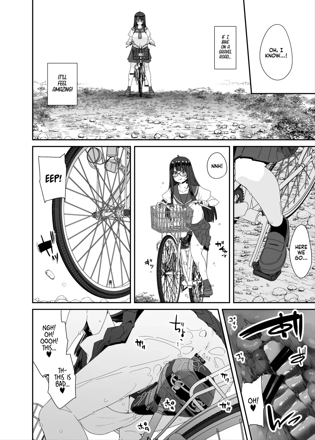 [Maeshima Ryou] Dosukebe Kyonyuu Joshi ga Acme Jitensha de Osanpo Onanie suru Hanashi | The Slutty, Stacked Middle Schooler Who Gets Off on her Bike Fhentai - Page 23