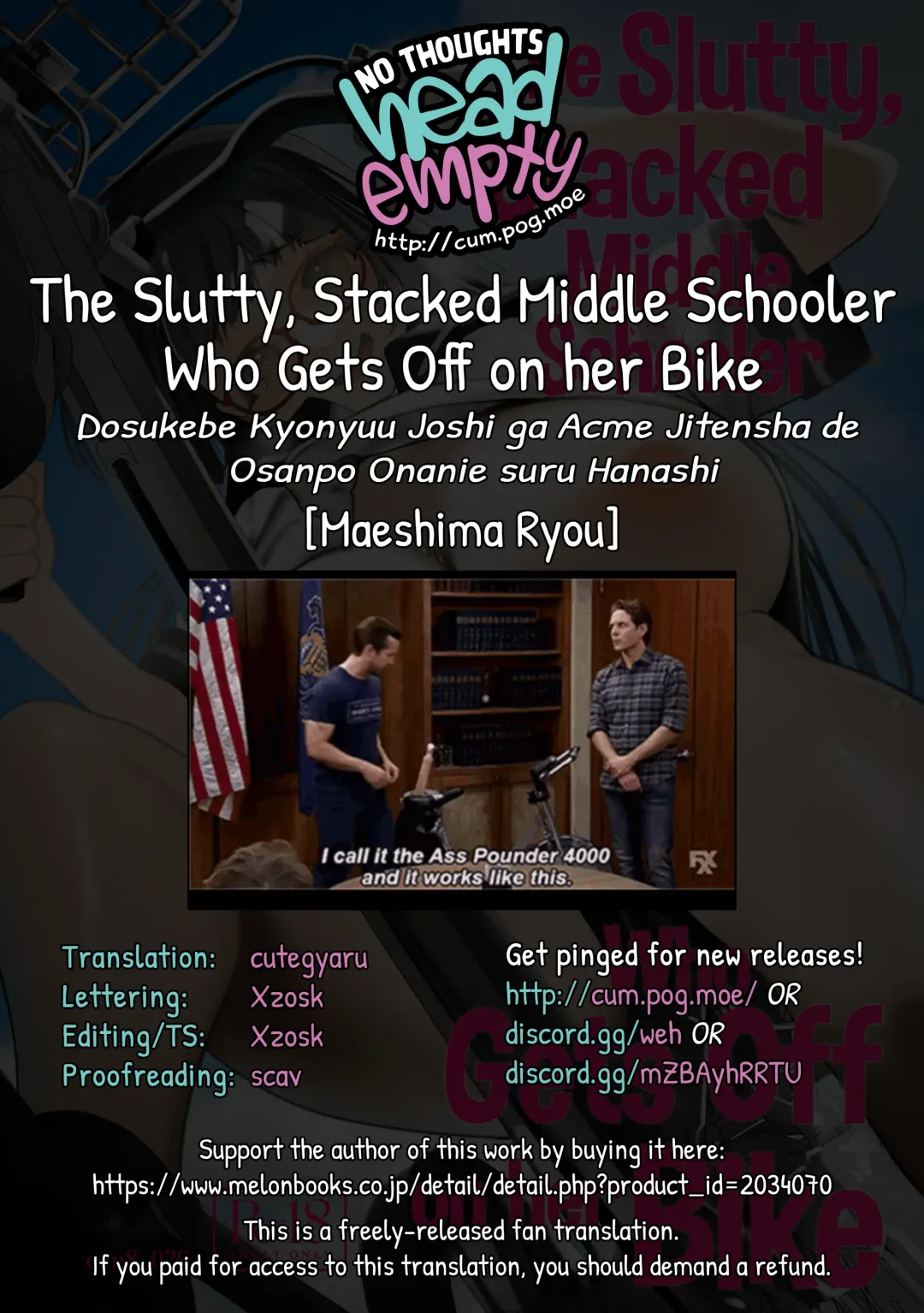 [Maeshima Ryou] Dosukebe Kyonyuu Joshi ga Acme Jitensha de Osanpo Onanie suru Hanashi | The Slutty, Stacked Middle Schooler Who Gets Off on her Bike Fhentai - Page 57