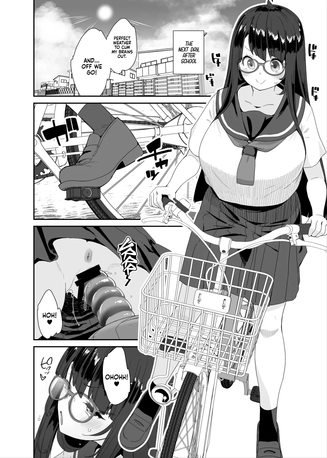 [Maeshima Ryou] Dosukebe Kyonyuu Joshi ga Acme Jitensha de Osanpo Onanie suru Hanashi | The Slutty, Stacked Middle Schooler Who Gets Off on her Bike Fhentai - Page 9
