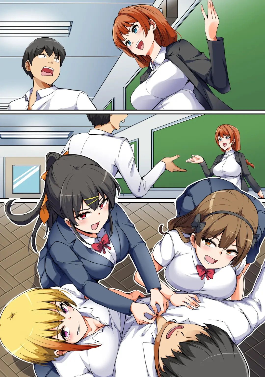 Sei ni Kyoumi Shinshin no Kyonyuu Seifuku Joshi-tachi to Harem Sex! Shojo Bitch-tachi ni Niku Vibe ni Sareru Doutei no Boku Fhentai - Page 26