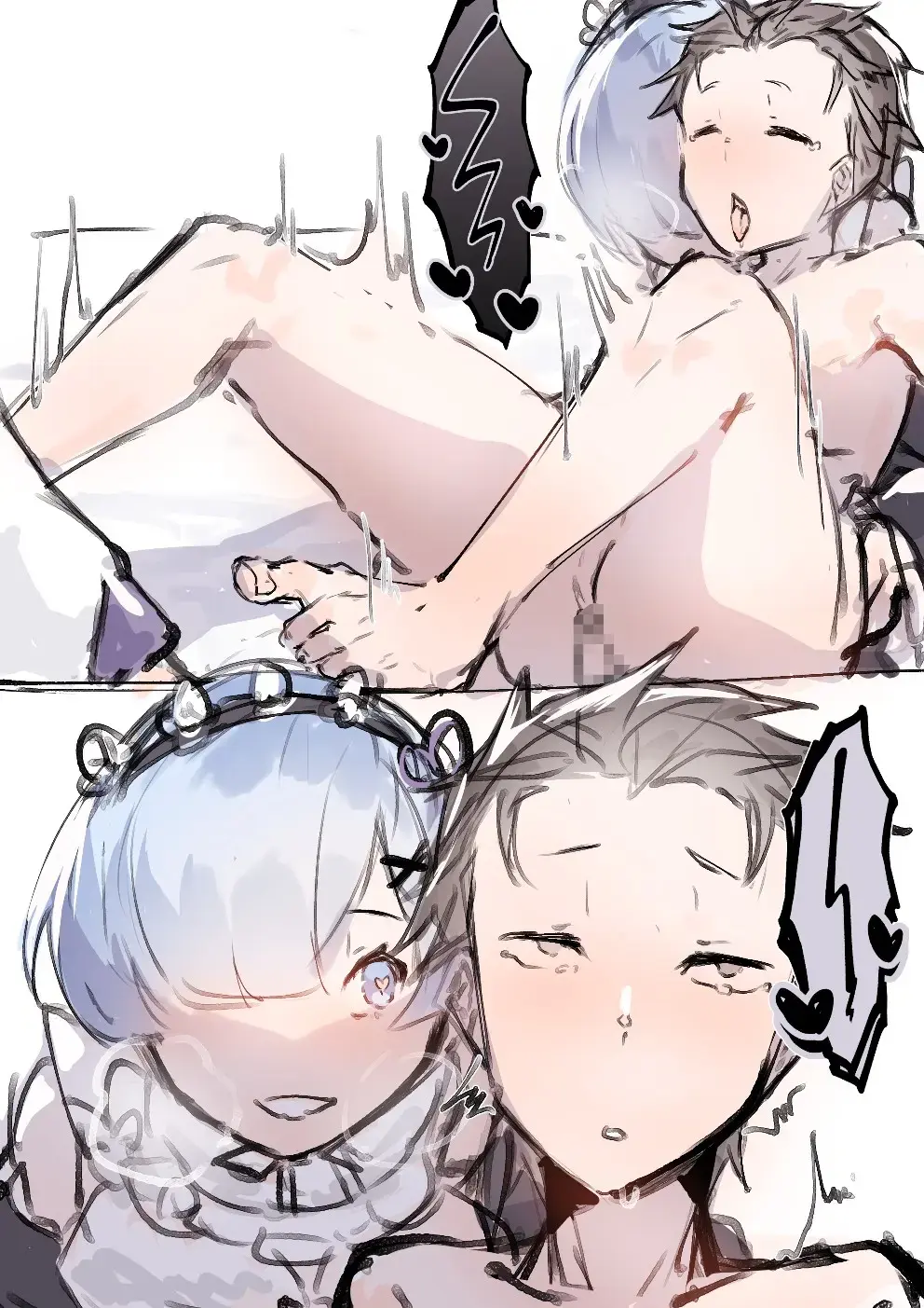 Subaru x Emilia and Rem futa Fhentai - Page 10