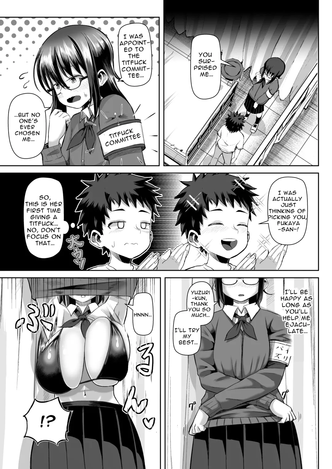 [Tenkomori] Paizuri iin no 2-ri ga boku o toriau!!? | Two Titty Fuck Committee Members Fight Over Me!!? Fhentai - Page 9