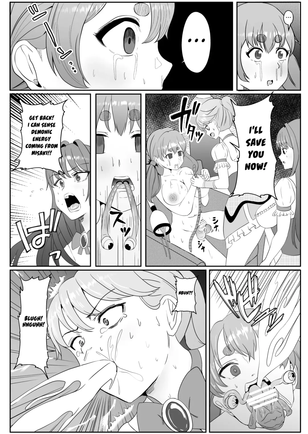 Chinpo ni Kiseisare Kintama ni Jinkaku o Utsusareta Mahou Shoujo | Magical Girls Who Got Infested by Parasite Cock and Had Their Personalities Transferred Into Their Testicles Fhentai - Page 12