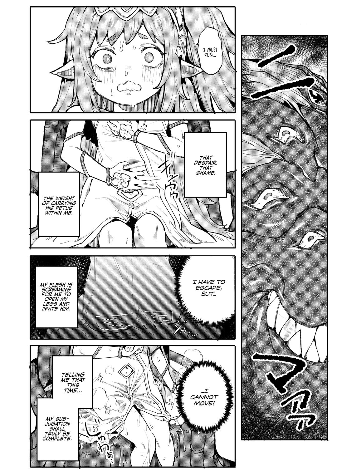 [Henrybird - Yanagihara Mitsuki] Seirei Rougoku Nyehiru ~Choukyou Zumi no Osanai Shikyuu ni Kizamareru Koufuku Bunsho~ | Enslaved Nymph Nyehil - The Tale of a Broken Sow Whose Immature Womb Was Trained To Submit Fhentai - Page 14