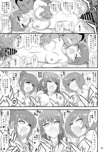 [Kuroinu Juu] Bijin Sanshimai to Chichioya to Oji ga Konyoku Onsen ni Ikimashita. Fhentai - Page 34