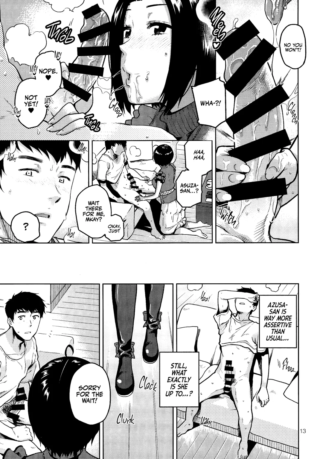 [Kirihara You] Azusa-san ga Te to Kuchi dake de Shite Kureru Hon | Azusa-san Only Uses Her Hands and Mouth Fhentai - Page 14