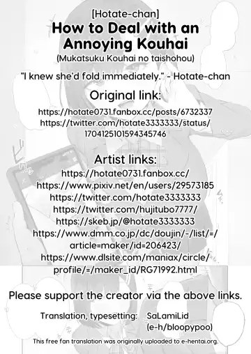 [Hotate-chan] Mukatsuku Kouhai no Taishohou | How to Deal with an Annoying Kouhai Fhentai - Page 6