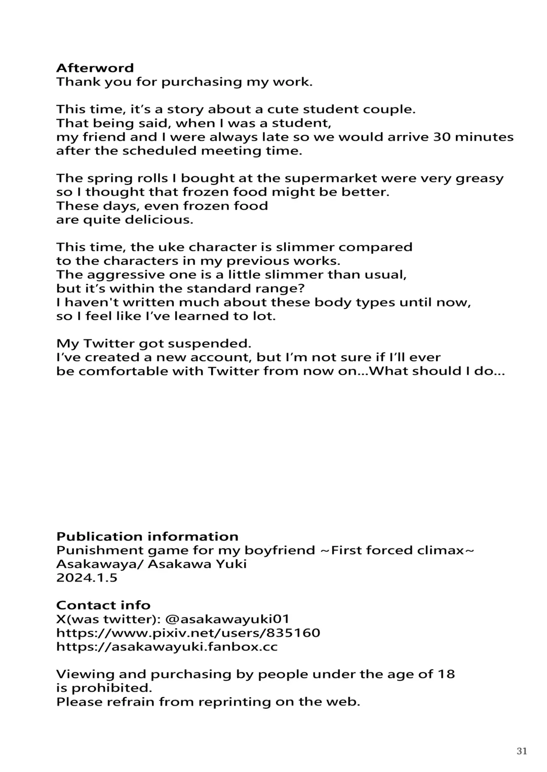 [Asakawa Yuki] Kareshi ni Batsu Game ~Hajimete no Kyousei Zecchou~ | Punishment game for my boyfriend ~First forced climax~ Fhentai - Page 32