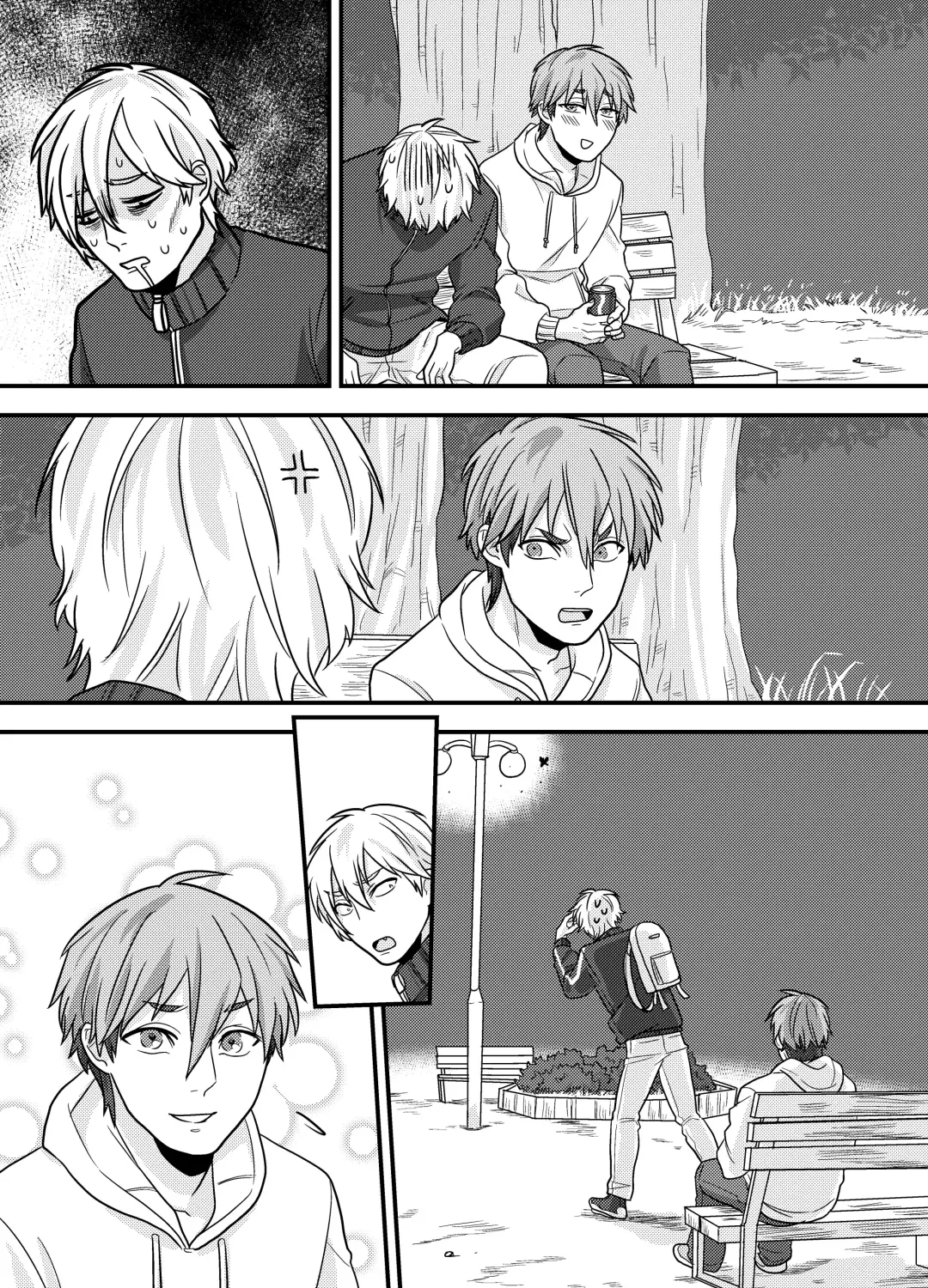 [Ichii Akira] Senpai, Ii Koto Shimasen ka? Jiishiki Kajou na Uke-kun ga Yagai Play de Hajimete o Sasageta Hanashi Fhentai - Page 46