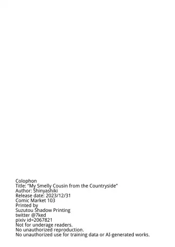 [Shinyashiki] Inaka no Kussai Onee-chan | My Smelly Cousin from the Countryside Fhentai - Page 67