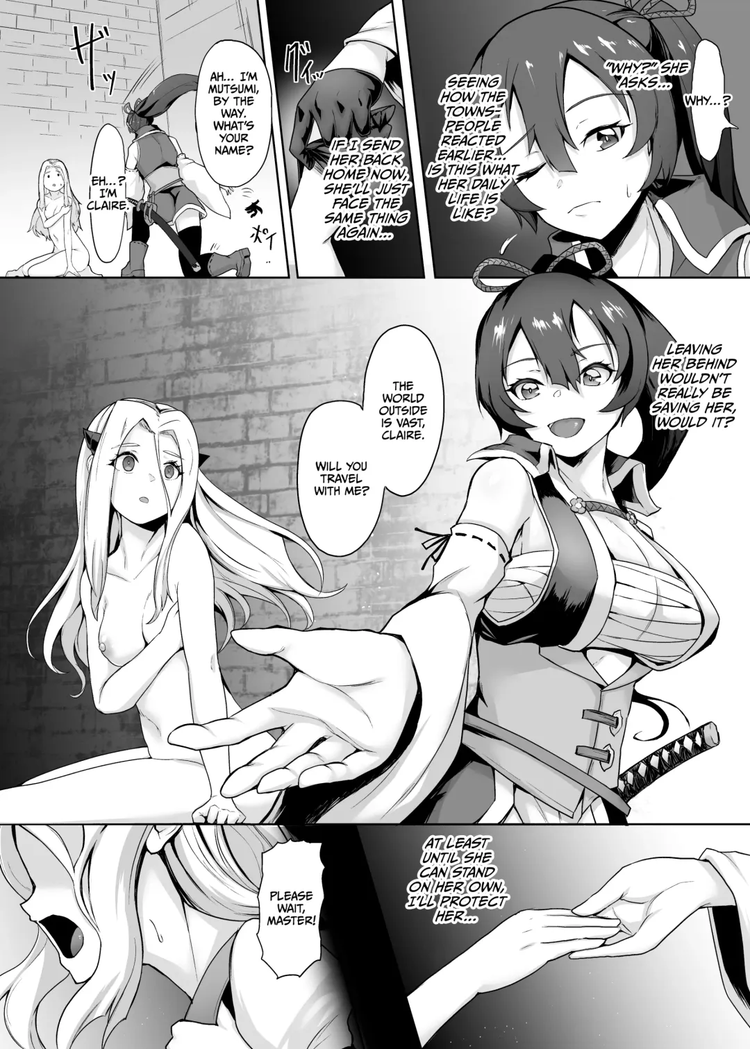 [Gotarou] Tsuyoku Yasashii Onna Samurai, Futanari ni Kaerare Tasuketa Musume ni Level Drain Sareryoku de Nejifuserare Kyousei Shasei Fhentai - Page 6