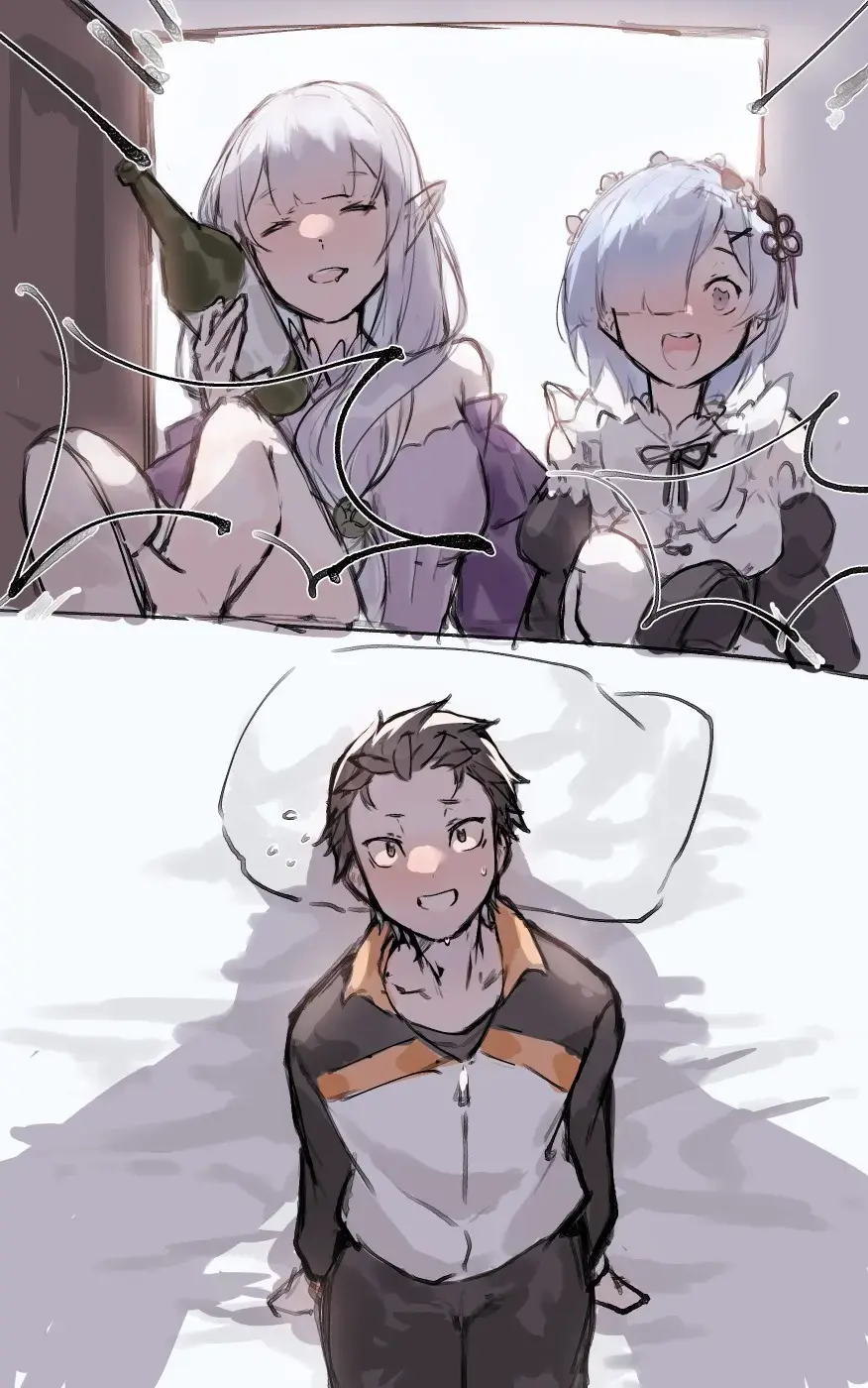 Subaru x Emilia and Rem Fhentai - Page 3