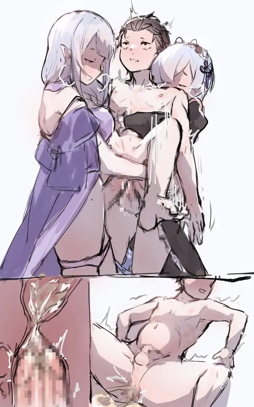 Subaru x Emilia and Rem Fhentai - Page 5