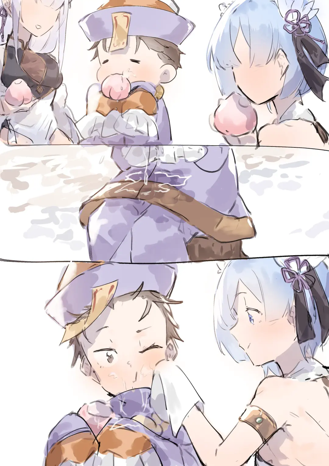 Subaru x Emilia and Rem Fhentai - Page 9