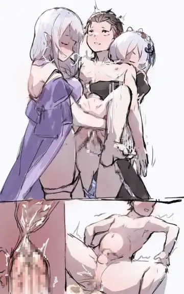 Subaru x Emilia and Rem Fhentai - Page 5