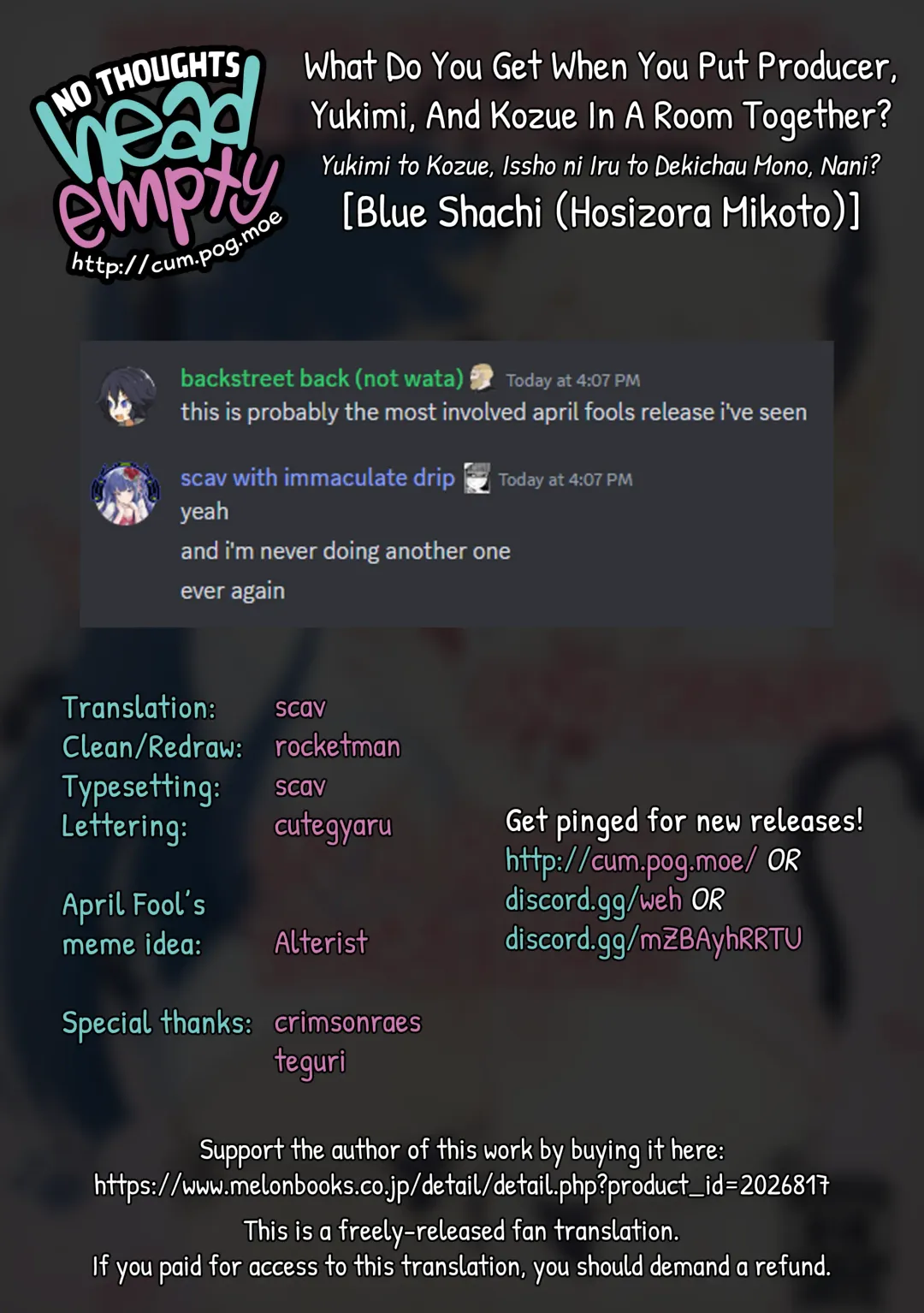 [Hosizora Mikoto] Yukimi to Kozue, Issho ni Iru to Dekichau Mono, Nani? | What Do You Get When You Put Producer, Yukimi And Kozue In A Room Together? Fhentai - Page 33