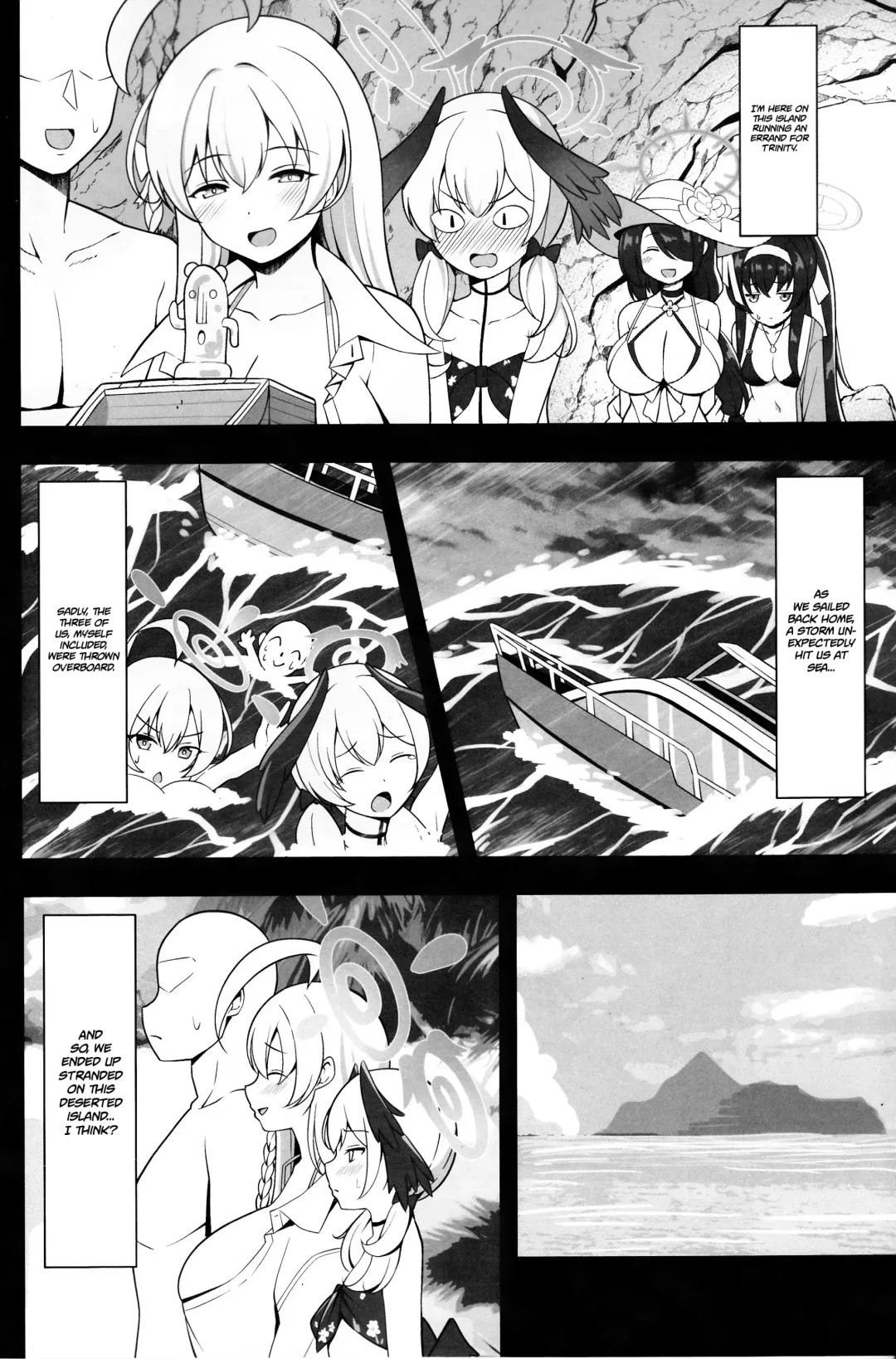 [Nekojima] Hanako to Koharu o Mujintou de Haramaseru Hon | Impregnating Hanako and Koharu in a Deserted Island Fhentai - Page 3