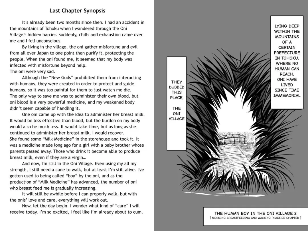 The Human Boy in the Oni Village 2 - Morning Breast Feeding and Walking Practice Chapter Fhentai - Page 1