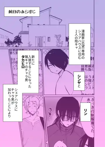 [Taguchi Monyata] Mesu ochi shea hausu Shinya & 3 P-hen 〜 mangakashibou no in kya 2-ri ga charaotoko ni oishiku tabe rareru made 〜 Fhentai - Page 2