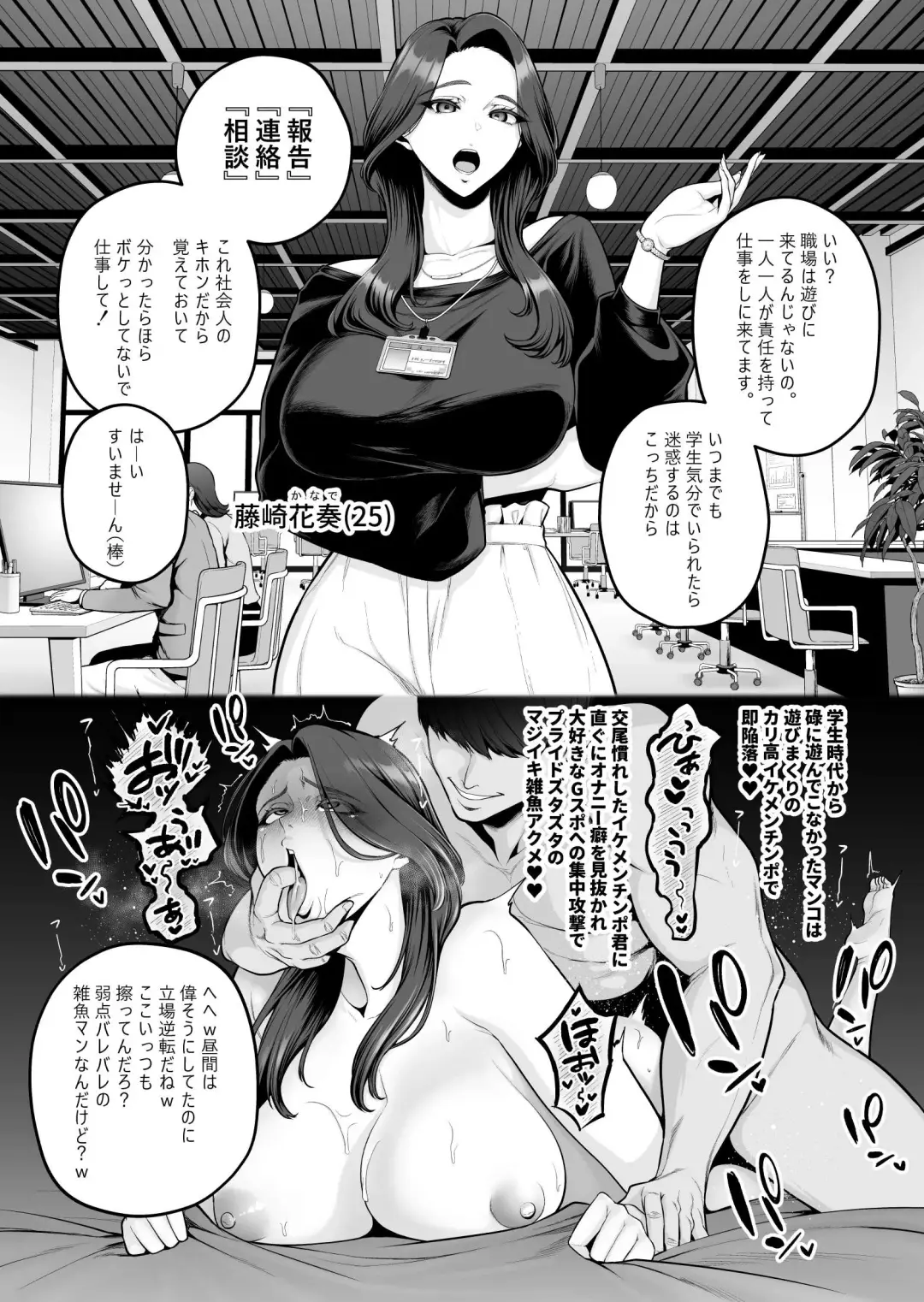 [Sevengar] Dokushin PowerHara Onna Joshi, Ikemen Chinpo-kun ni Mesu ni Sareru. Fhentai - Page 1