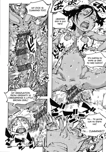 [Suzuki Kyoutarou] Tapioca Shuukaku wa Kasshoku Shochouzen Shoujo no Chitsunai de | Tapioca is harvested in the vagina of a little brown girl before her first period Fhentai - Page 21