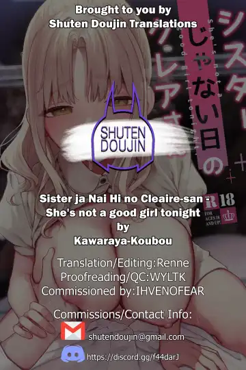 [Kawaraya] Sister ja Nai Hi no Cleaire-san - She's not a good girl tonight Fhentai - Page 37