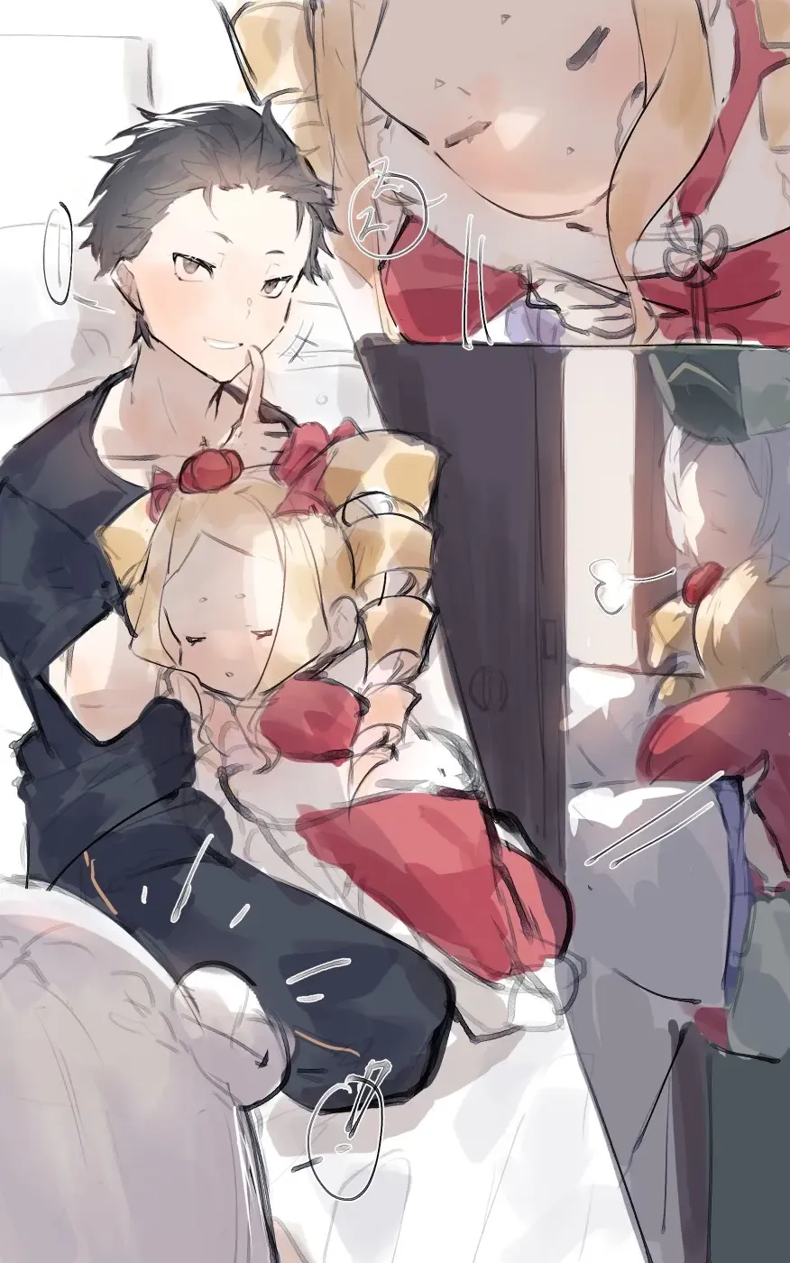 [Angel] Emilia x Subaru, Rem x Subaru Fhentai - Page 2