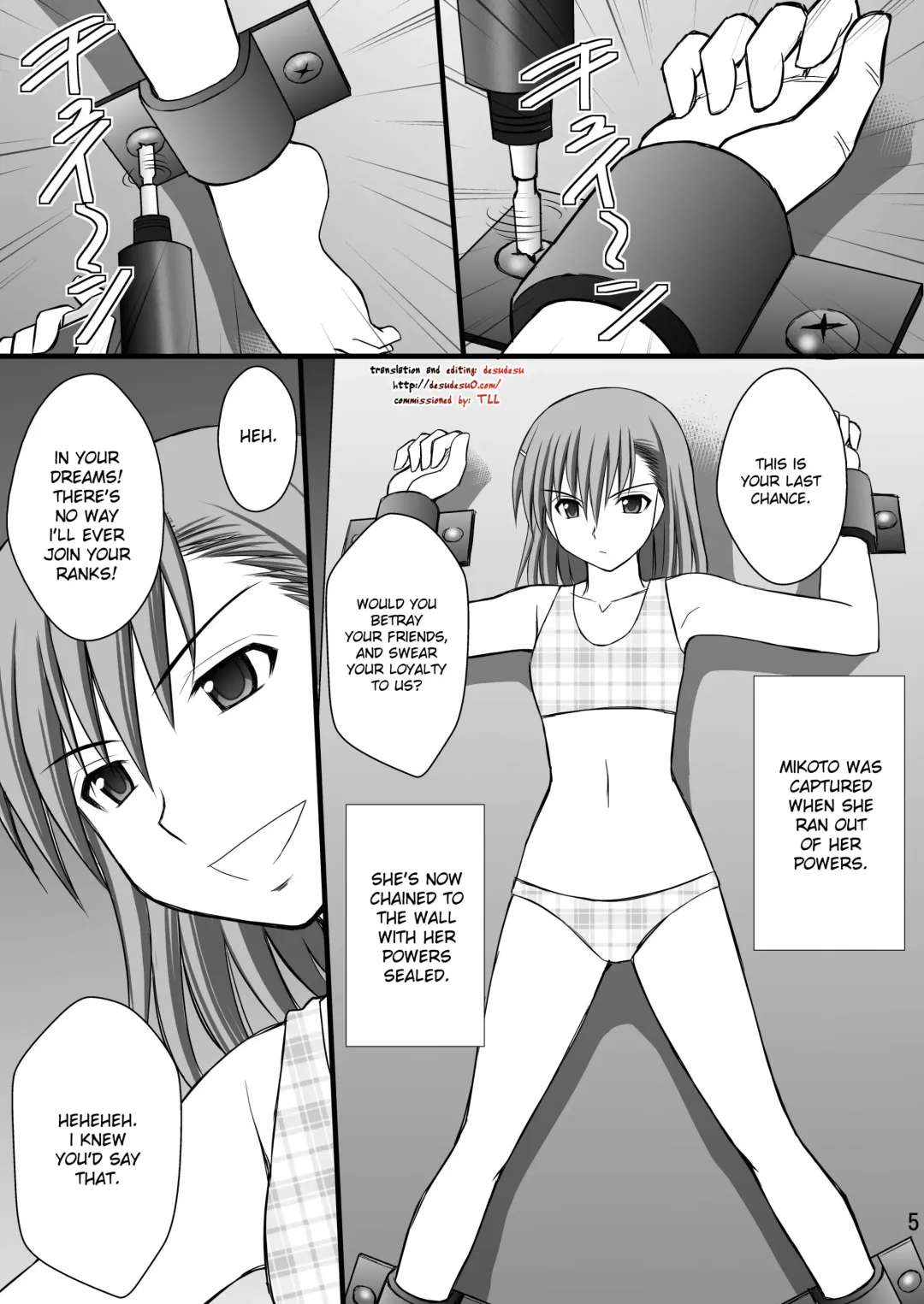 [Kittsu] Seishin Houkai suru made Kusuguri Makutte Ryoujoku Shitemiru Test III Mikoto Zettaizetsumei Mesudorei Hen  (Toaru Majutsu no Index) | Rape and tickle test until one loses her sanity III Fhentai - Page 4