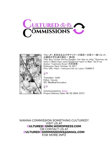 [Tsukimoto Kizuki] Bou Yuumei Shiritsu Daigaku YariCir no Jittai ~Gasshuku de Issho ni Natta Ojou-sama Daigakusei-tachi no Baai~ Ch. 6 Fhentai - Page 26