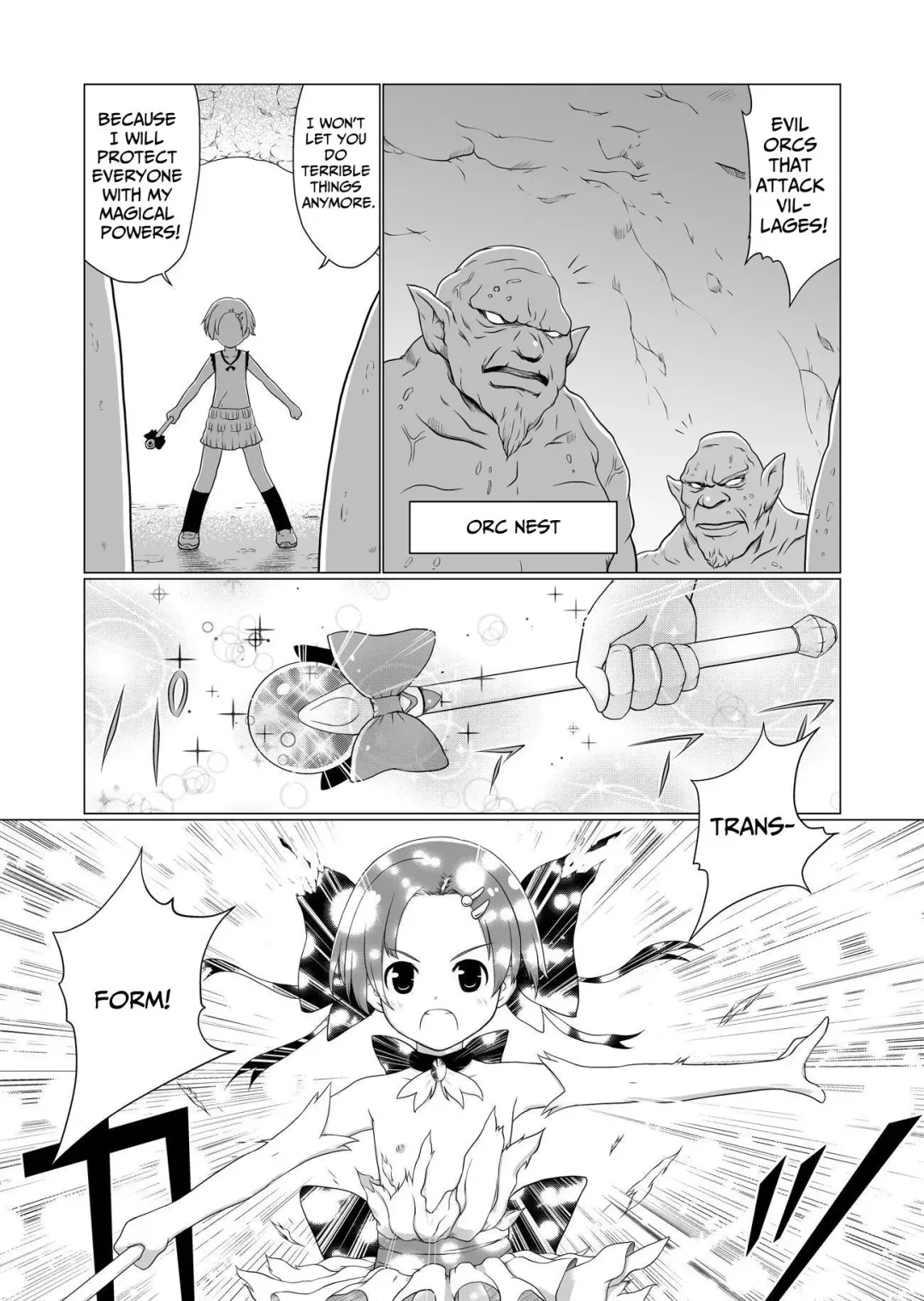 Mahou Shoujo vs Yosou yori Haruka ni Tsuyoku Takusan Ita Orc-tachi | Magical Girl vs Mighty Orcs Beyond All Reckoning Fhentai - Page 2