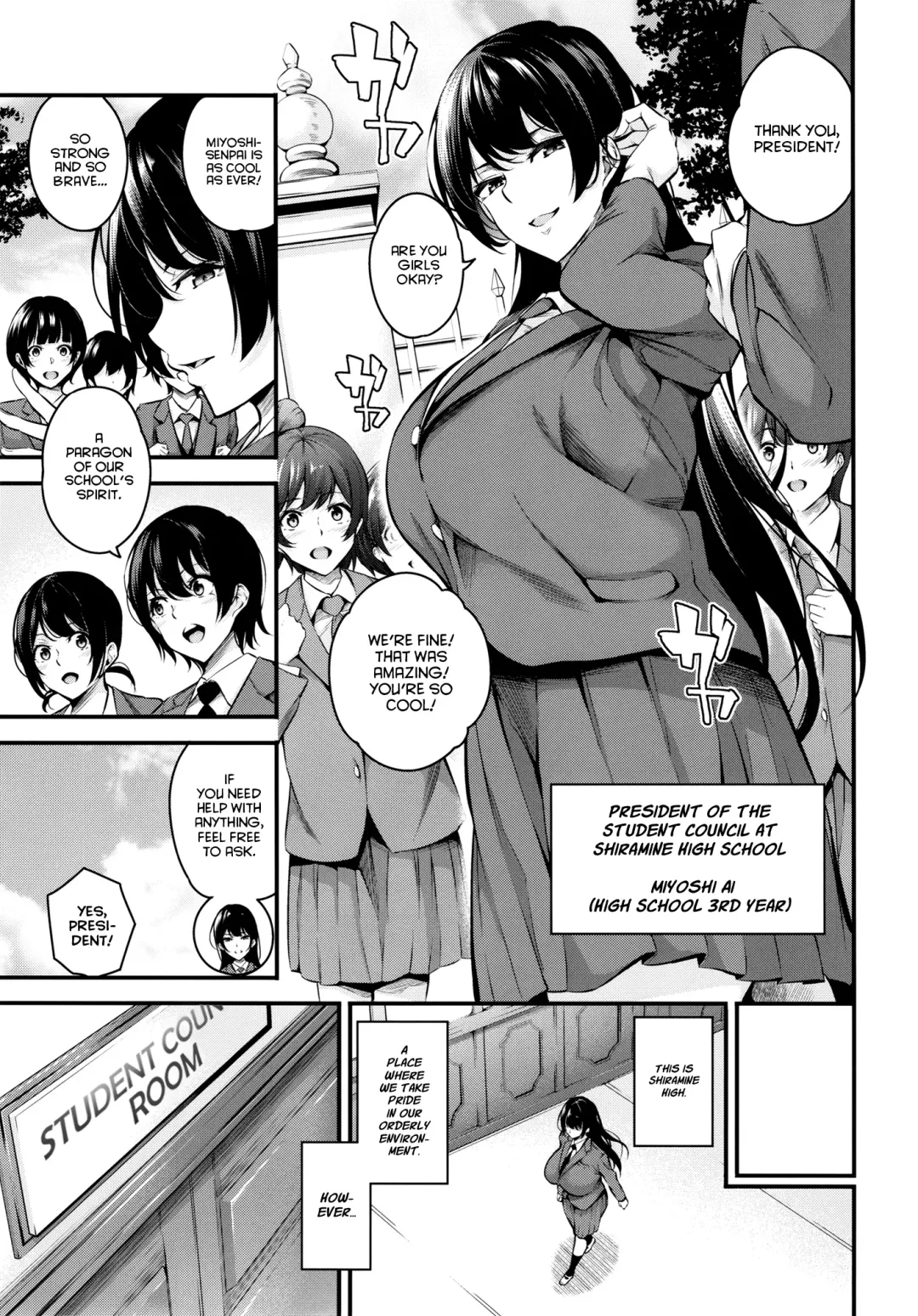 [Nasipasuta] Shiramine Gakuen no Mesubuta Kaichou | Sow President of the Shiramine Academy Fhentai - Page 5