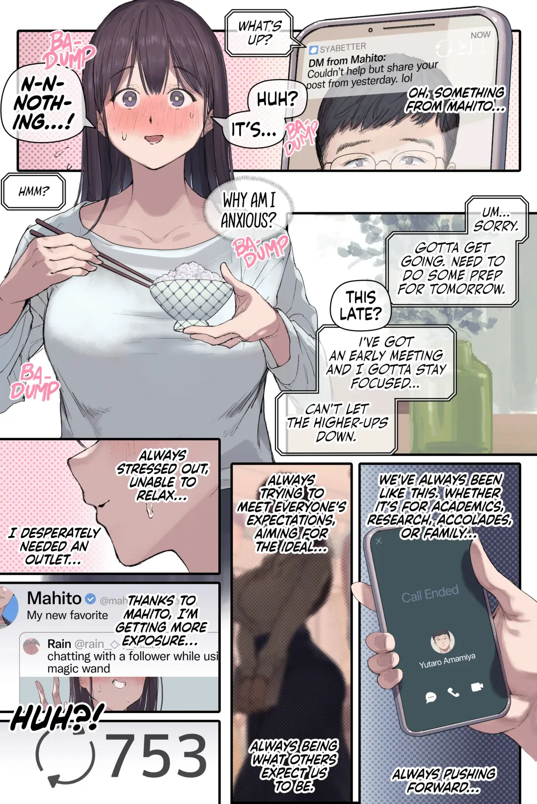 [Yomoda Yomo] Intelli Hitozuma Amamiya Touko Sensei no Hatsujou | Touko Amamiya: Wife, Scholar, Professor in HEAT (decensored) Fhentai - Page 15