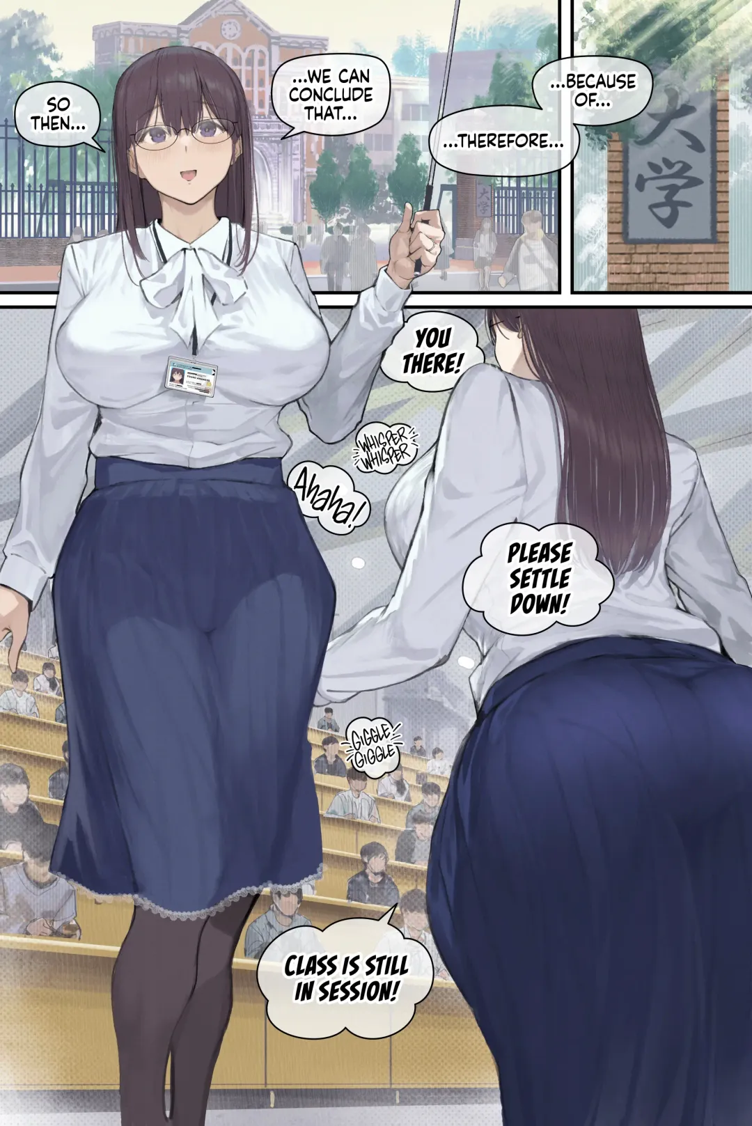[Yomoda Yomo] Intelli Hitozuma Amamiya Touko Sensei no Hatsujou | Touko Amamiya: Wife, Scholar, Professor in HEAT (decensored) Fhentai - Page 2