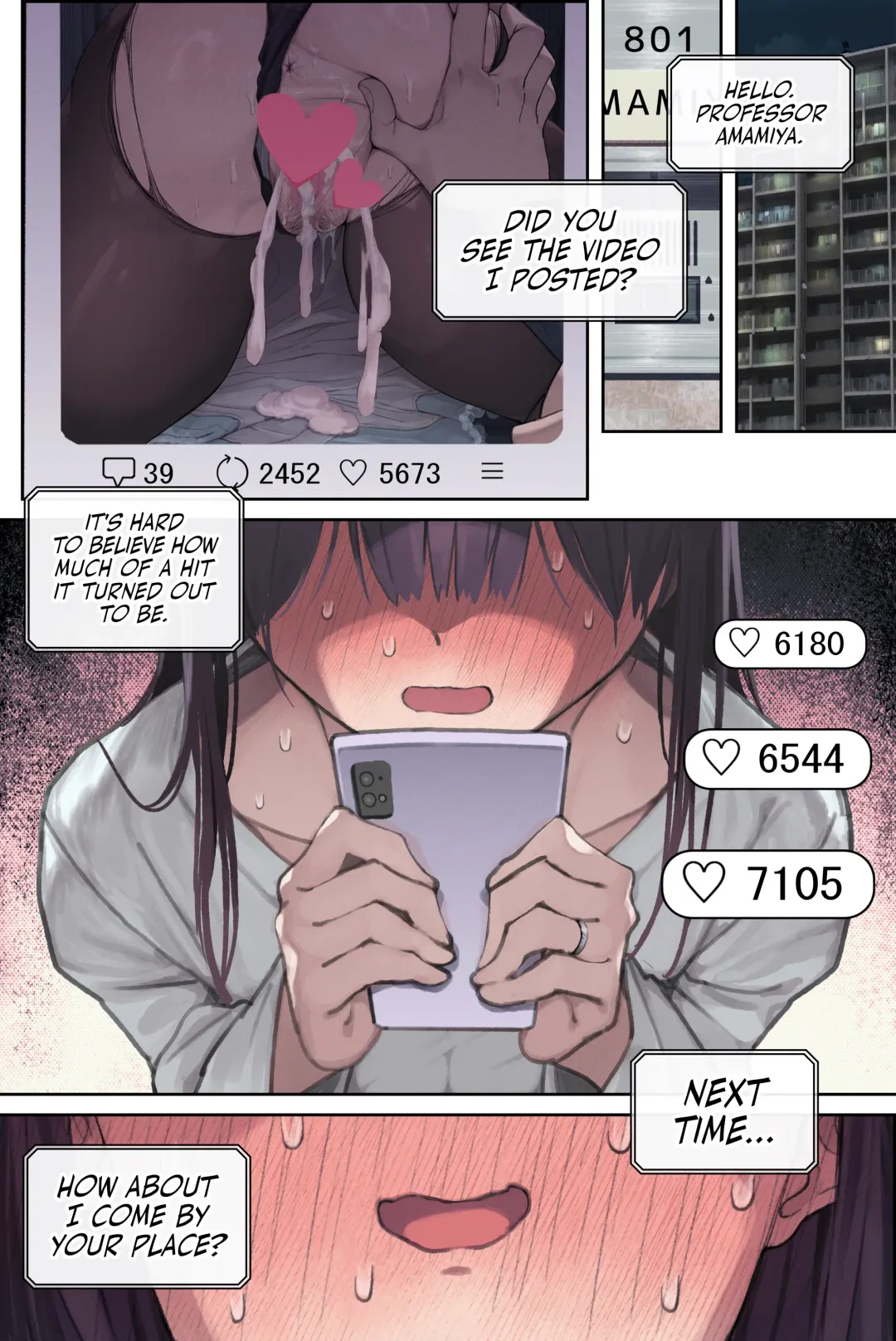 [Yomoda Yomo] Intelli Hitozuma Amamiya Touko Sensei no Hatsujou | Touko Amamiya: Wife, Scholar, Professor in HEAT (decensored) Fhentai - Page 56