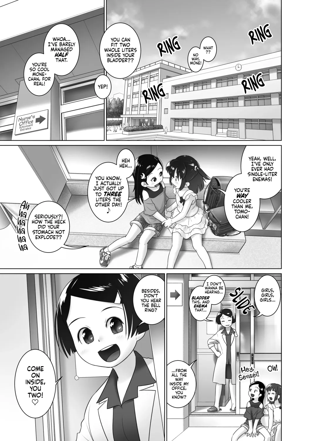 [Ogu] Hokenshitsu no Oshikko Sensei - Mone to Tomo-chan no Koudou Nyoudou Shinsatsu no Hi | Oshikko Sensei, School Nurse - Mone and Tomo-chan's Mutual Urethral Checkup! (decensored) Fhentai - Page 2