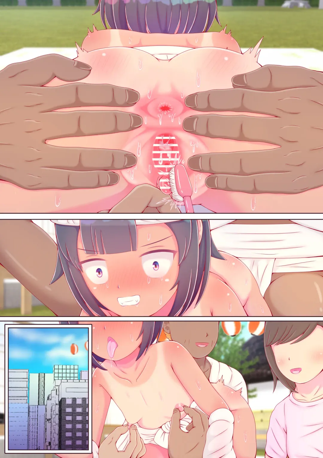 [Pyonchi] Do Inaka no Suppon Pon Natsu Matsuri Okiyome Shinji wa Shiofuki Zecchou Deka Cli Shigoite Moutokkun Fhentai - Page 44