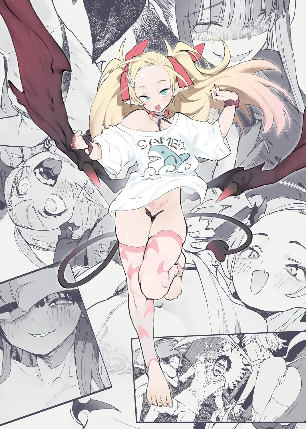 [Hyocorou] Seiso x Hanten ~Onna Tomodachi ga Succubus ga Karada ni Nottorarete Mainichi Seiryoku Kyoukyuu saserareru Hanashi~ + EXTRAS (decensored) Fhentai - Page 57