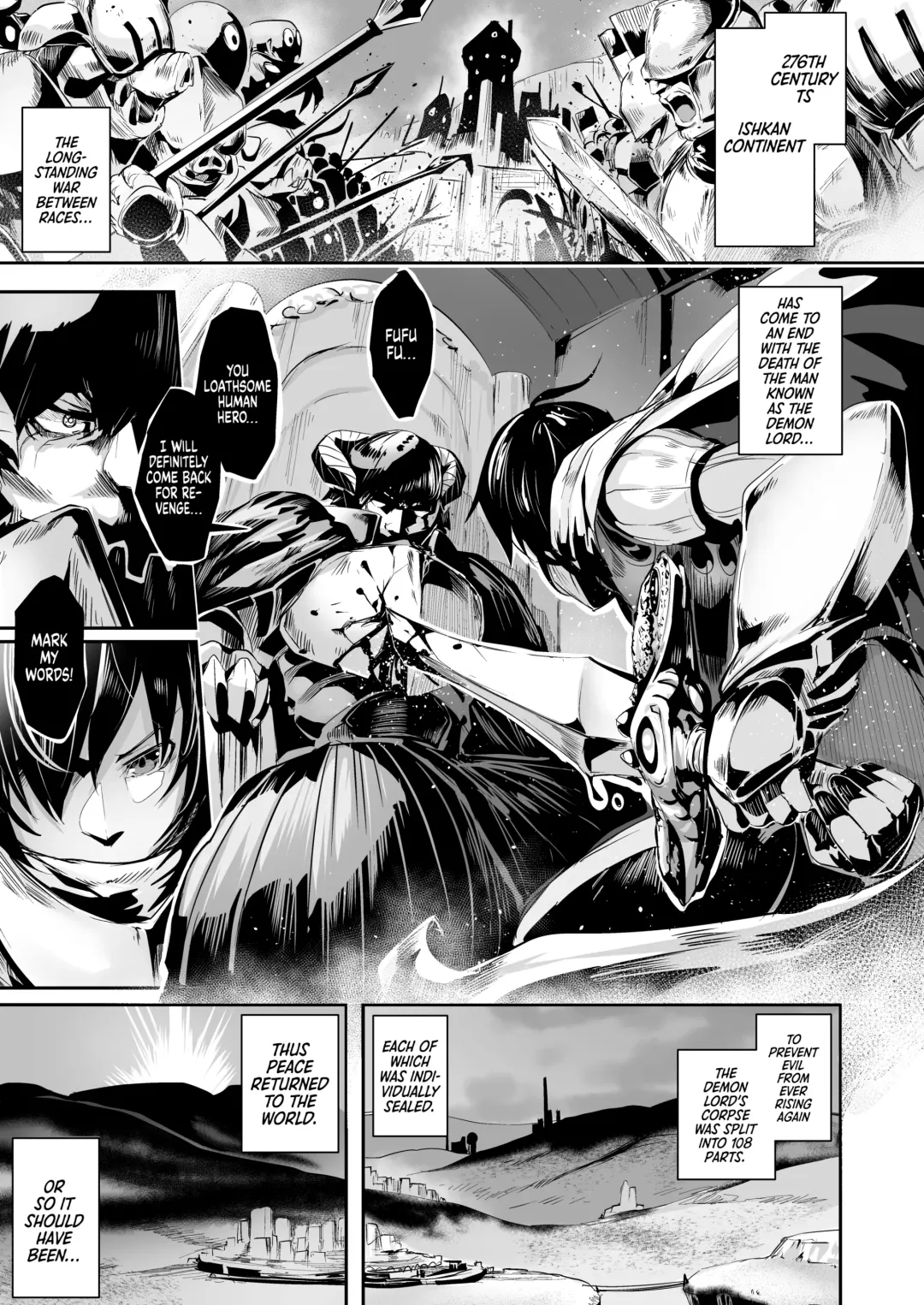 [Bota Mochito] TRANCE SEXUAL INTER WORM | A Tale of Tentacles, a Futanari Hero and a Genderbent Demon Lord (decensored) Fhentai - Page 2