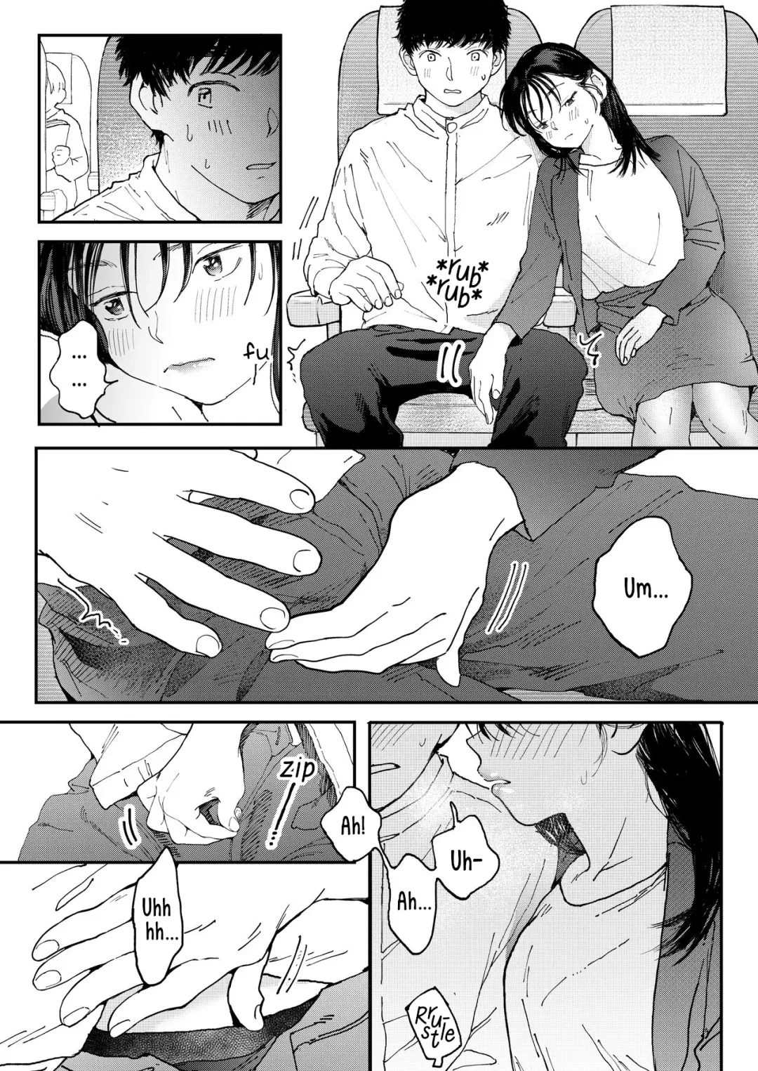 [Denbu Momo] Muramura OL-san wa Hikouki no Naka demo Seiyoku o Mitashitai | Horny OL-san, even on an Airplane, Wants To Satisfy Her Sexual Desires Fhentai - Page 15