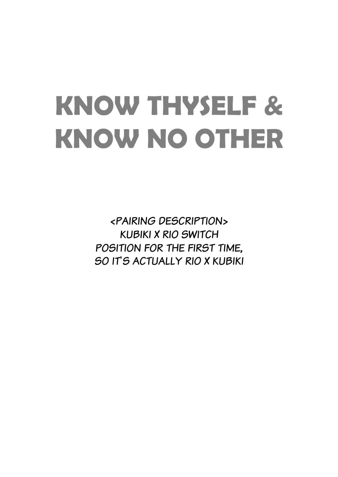 [Igumox] Know Thyself & Know No Other Fhentai - Page 2
