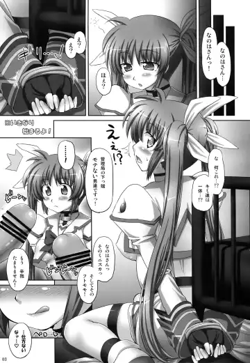 [Aru Ra Une] Ecchi na Nanoha-san to Fate-san Fhentai - Page 3